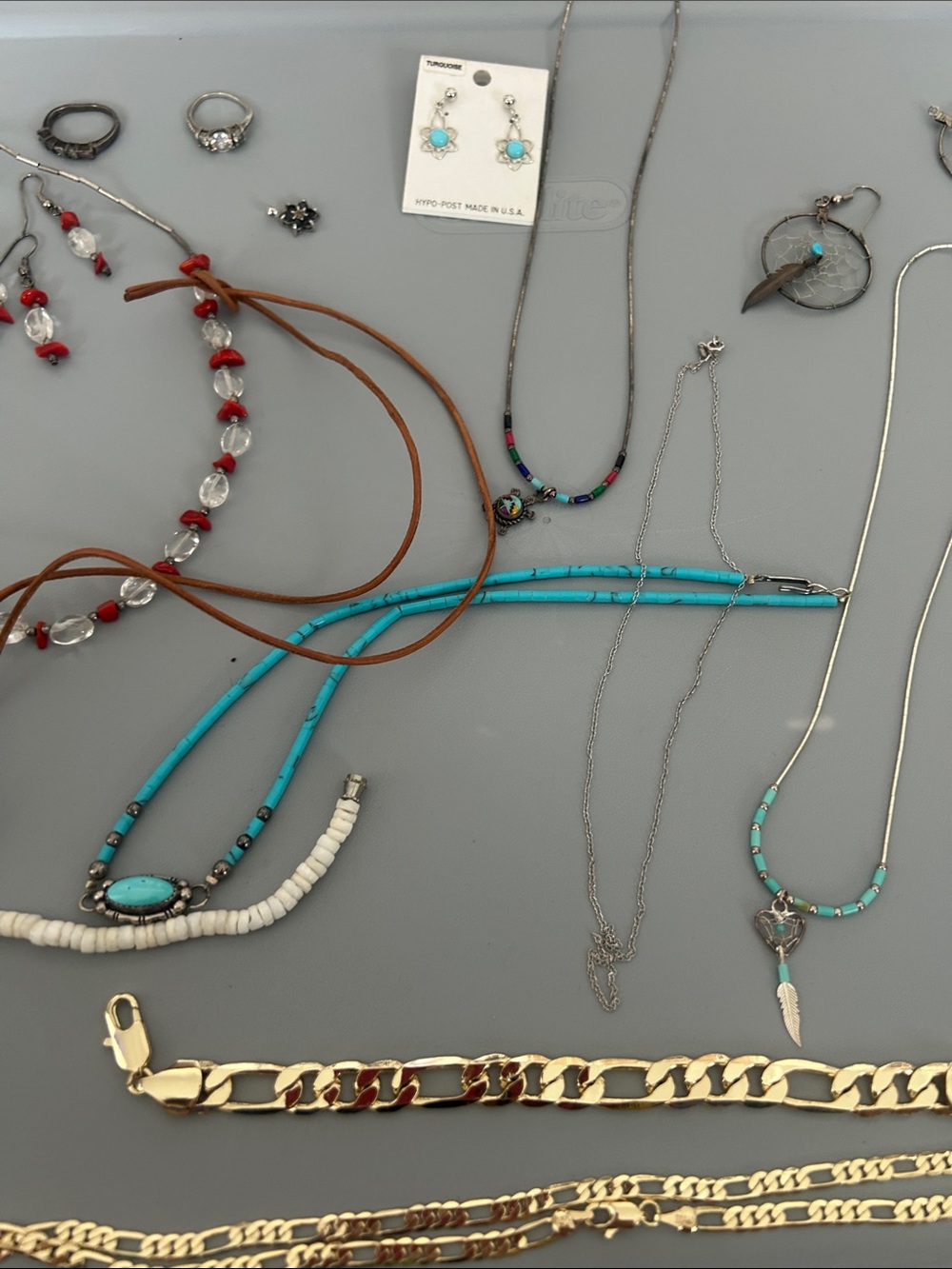 Turquoise Beaded Leather Layered Necklace - Women Jewelry - Picture 3 of 5